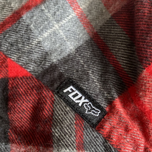 Fox Racing Trail Dust Red Flame Flannel NWT - Picture 8 of 9